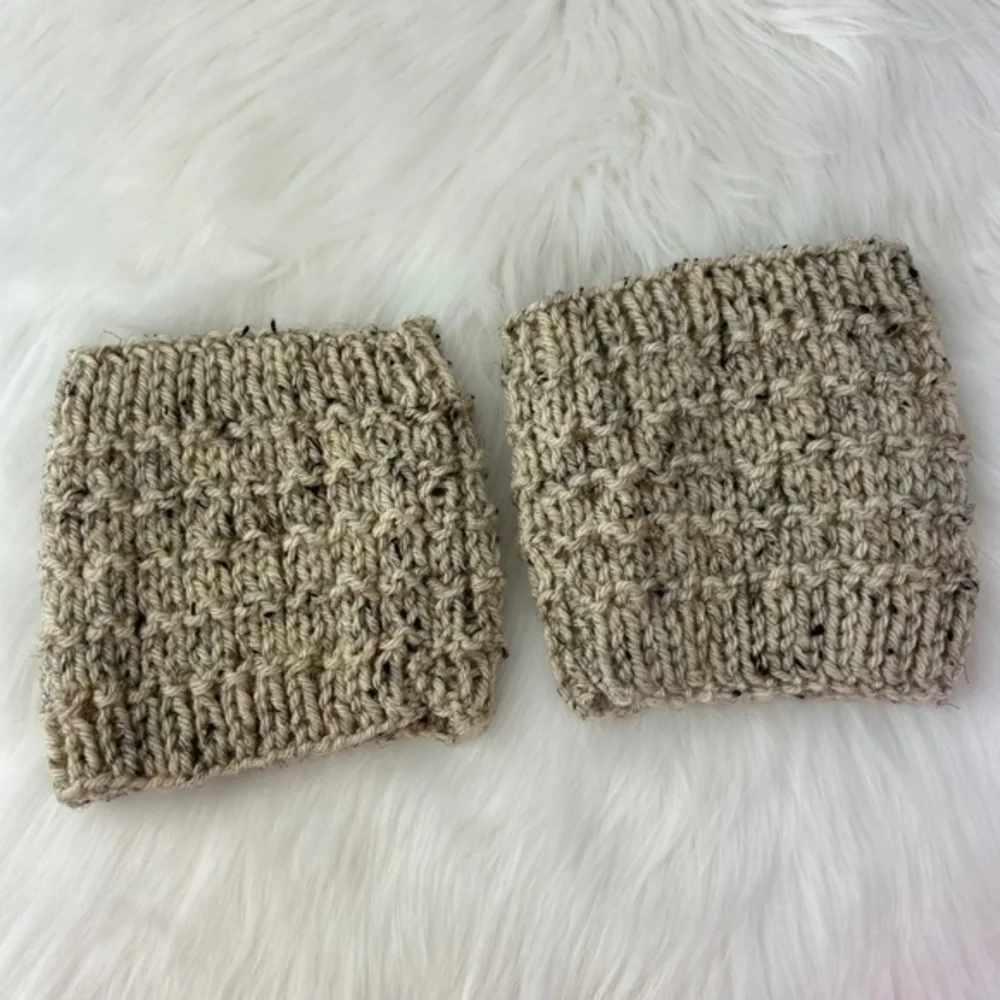 Tan and Black Boot Cuffs Handmade‎ Crochet Knit